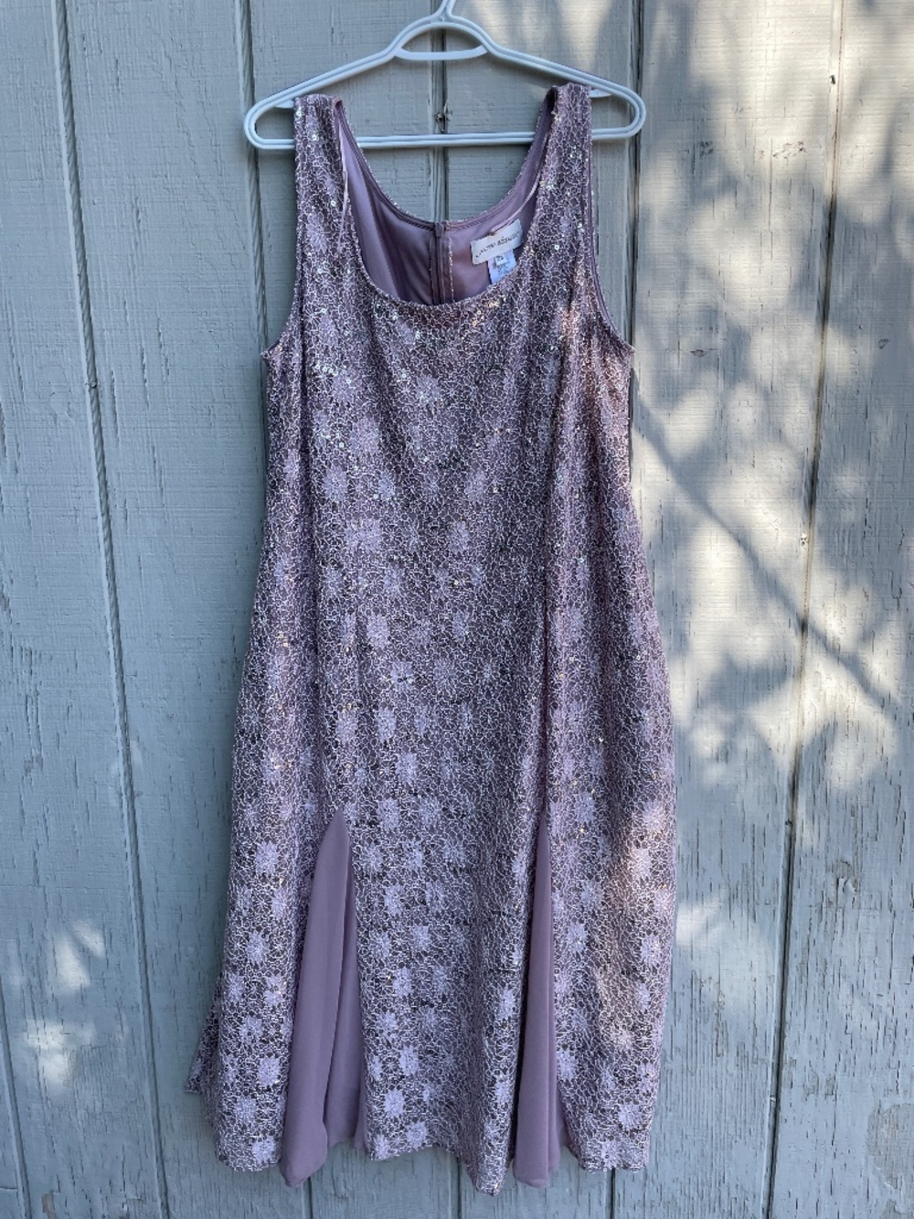 JEANNE  ALEXANDER Bride Mother Dress Full GOWN Size 18W Lavender Sequins straps